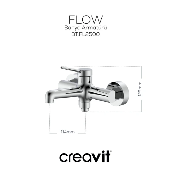 Flow Banyo Armatürü Krom - Resim 2