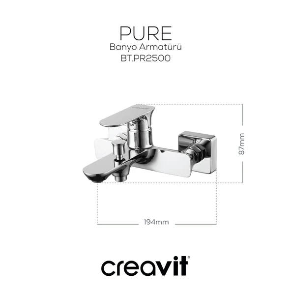 Pure Banyo Armatürü Krom - Resim 2
