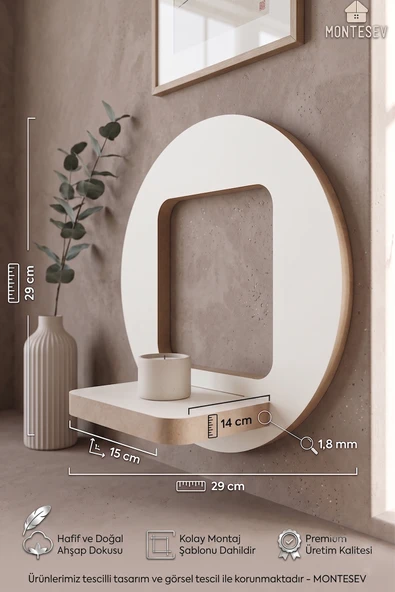 Ahşap Dekoratif Duvar Rafı 3 lü Set ( MTS-184 ) - Resim 7