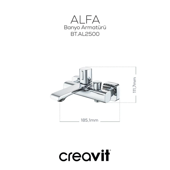 Alfa Banyo Armatürü Krom - Resim 3
