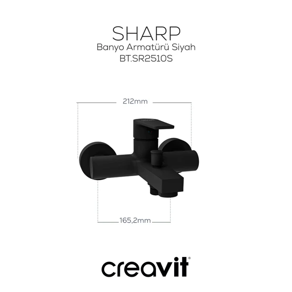 Sharp Banyo Armatürü Mat Siyah - Resim 2