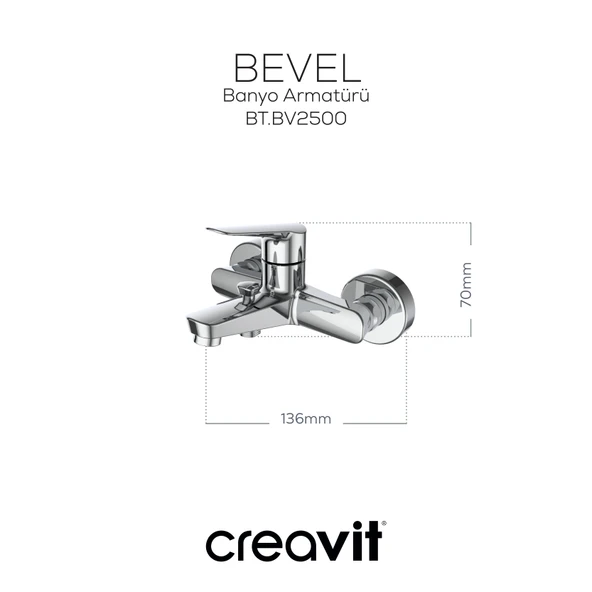 Creavit Bevel BV2500 Banyo Bataryası - Resim 2
