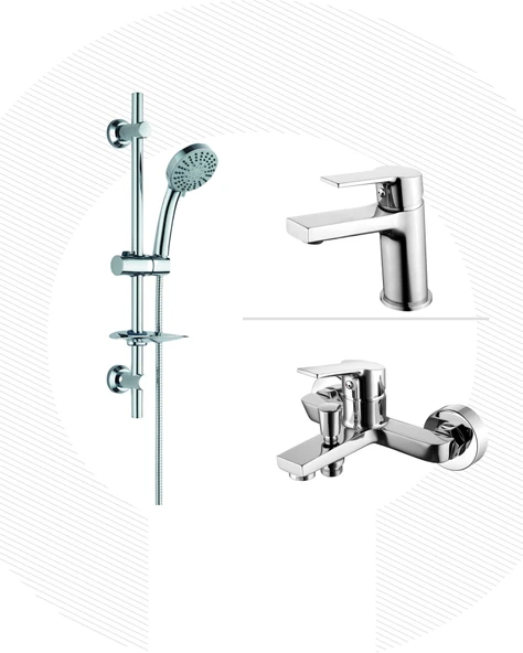 Luna Lavabo Banyo Armatürü ve Duş Seti ürün görseli 1