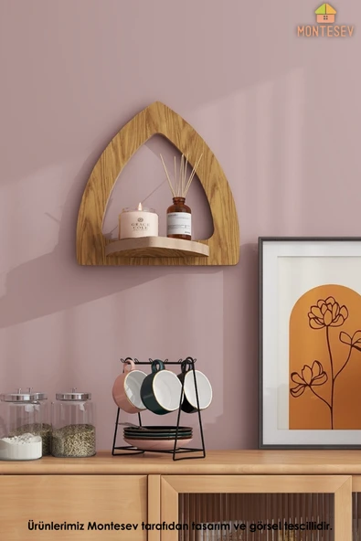 Ahşap Dekoratif Duvar Rafı 3 lü Set ( MTS-196 ) ürün görseli 1