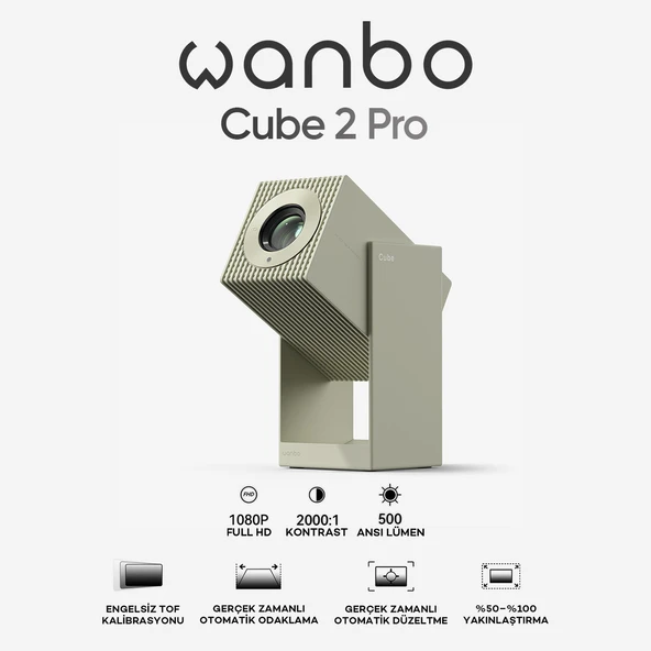 Wanbo Cube 2 Pro Projeksiyon Cihazı - Yeşil - Resim 2