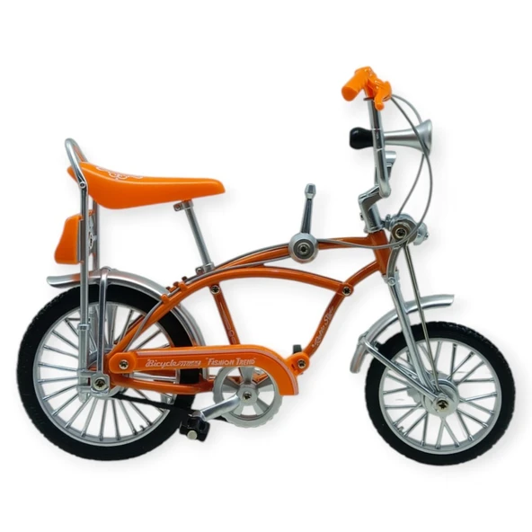 Model Araçlar - 1:8 Metal Retro Pinokyo Bisiklet - Die -Cast 17 cm - Turuncu ürün görseli 1