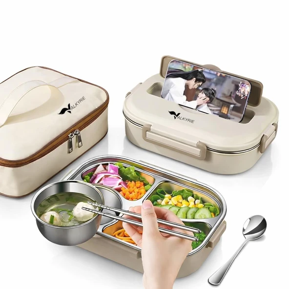 Valkyrie 1500 ml Termal Yemek Kutusu | 304 Paslanmaz Çelik | Sızdırmaz | Isı Yalıtımlı Çantalı I Telefon Tutuculu ürün görseli 1