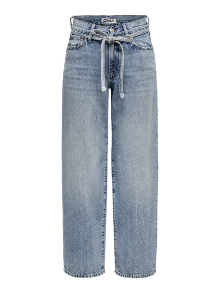 ONLY Bayan Düz Kesim Kemerli Kot Pantolon 15347093 ürün görseli 1