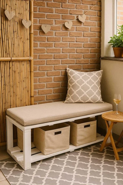 DEKORELA ÇOK AMAÇLI AHŞAP BENCH SMALL - Resim 6