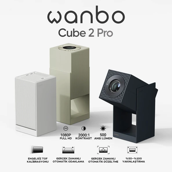 Wanbo Cube 2 Pro Projeksiyon Cihazı - Yeşil - Resim 3