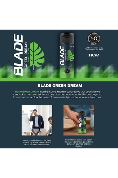 Blade Green Dream Sprey Deodorant 150 ml ürün görseli 1