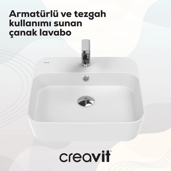 Loop Kare Çanak Lavabo 45 cm Beyaz - Resim 5