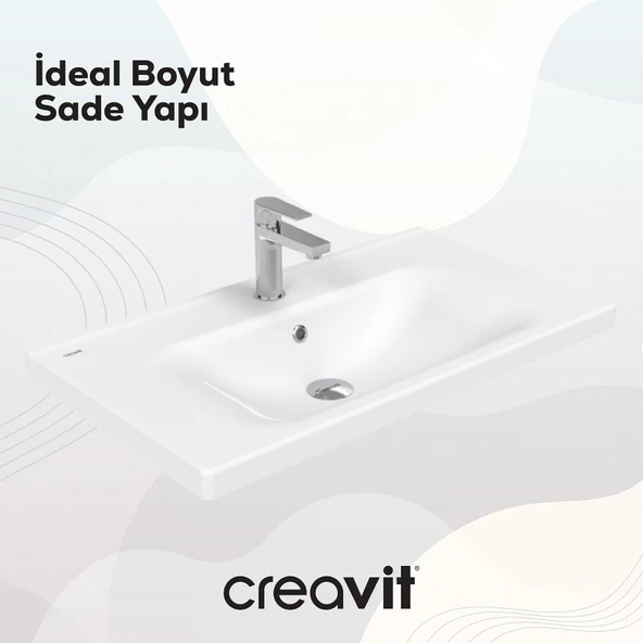 Eksen Etajerli Lavabo 80 cm Beyaz - Resim 3