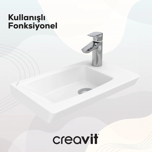 Memory Etajerli Lavabo 45 cm Beyaz - Resim 5