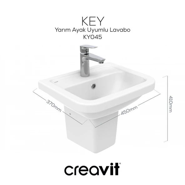 Creavit Key Yarım Ayak Beyaz - Resim 3