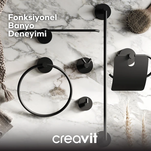 Drop Yuvarlak Havluluk-Siyah - Resim 4