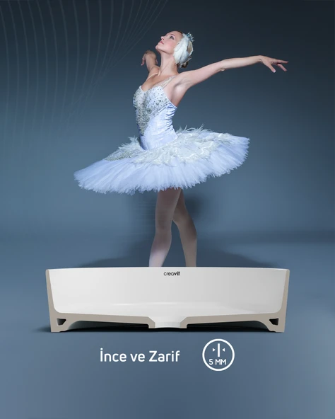 Loop Yuvarlak Çanak Lavabo Ø45 cm Mat Cappuccino - Resim 4