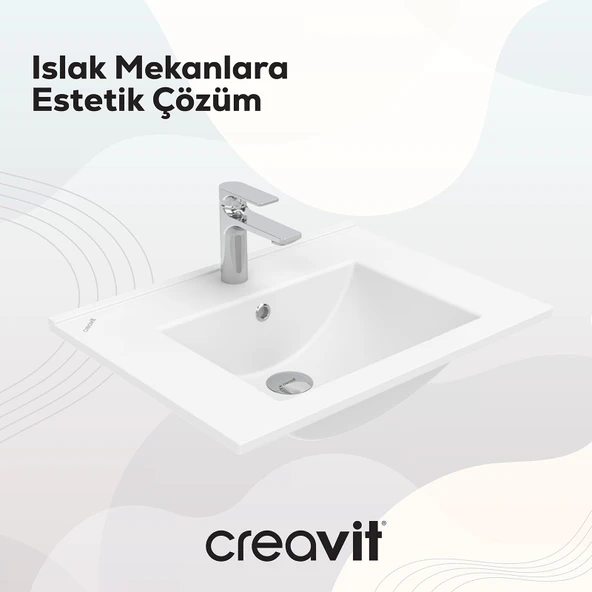 Su Etajerli Lavabo 60 cm Beyaz - Resim 5