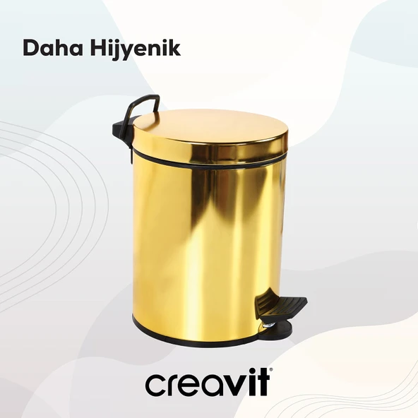 Çöp Kovası 12 Lt (Pedallı) Altın - Resim 6