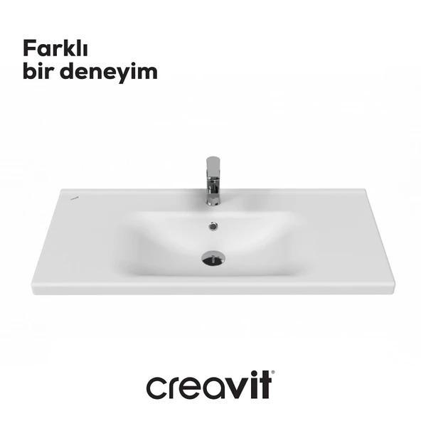 Eksen Etajerli Lavabo 100 cm Beyaz - Resim 2