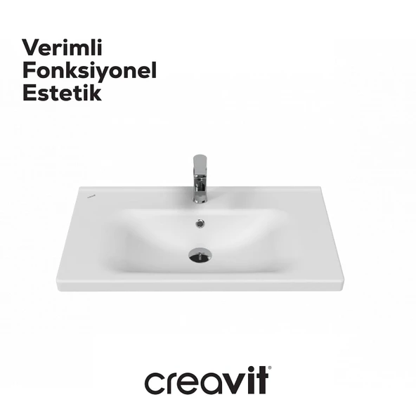 Eksen Etajerli Lavabo 80 cm Beyaz - Resim 2