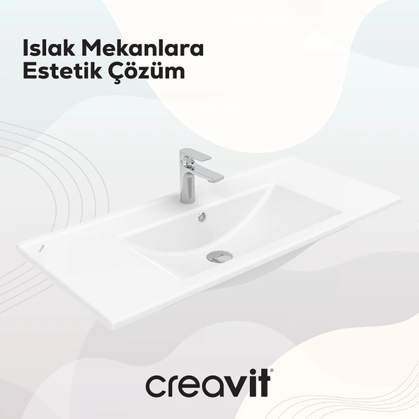 Su Etajerli Lavabo 100cm Beyaz - Resim 5
