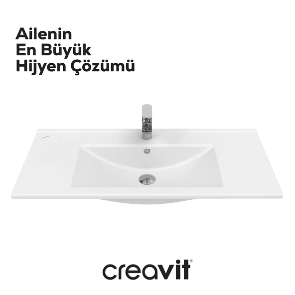 Su Etajerli Lavabo 100cm Beyaz - Resim 2