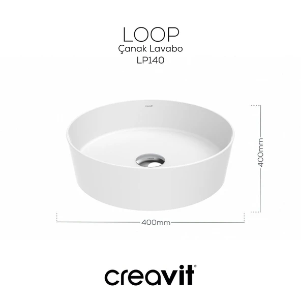 Loop Yuvarlak Çanak Lavabo Ø40 cm - Resim 4