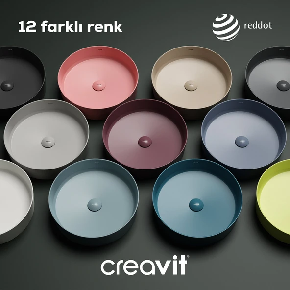 Loop Yuvarlak Çanak Lavabo Ø45 cm Mat Siyah - Resim 7