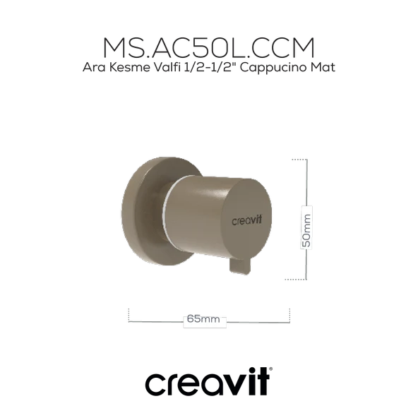 Ara Kesme Valfi 1/2-1/2" Cappucino Mat - Resim 2