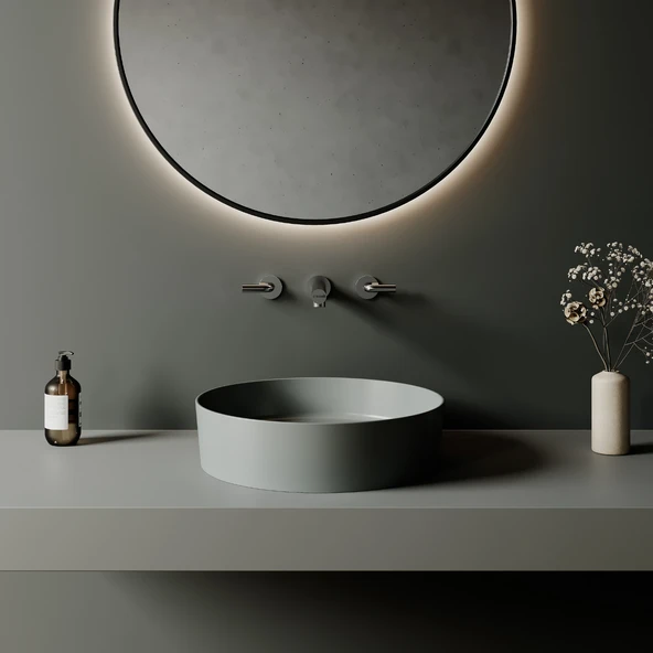 Loop Yuvarlak Masa Üstü Çanak Lavabo Ø45 cm Extra Cool Grey - Resim 2
