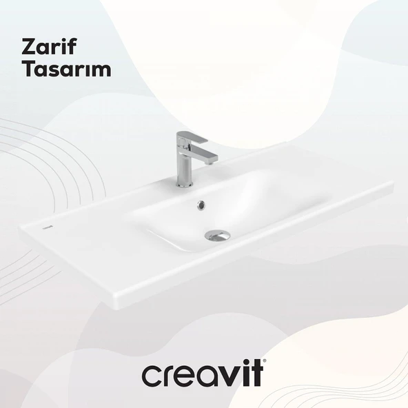 Eksen Etajerli Lavabo 100 cm Beyaz - Resim 3