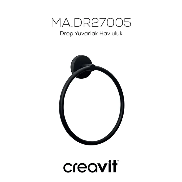 Drop Yuvarlak Havluluk-Siyah - Resim 5