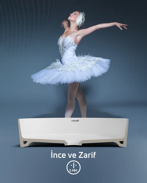 Loop Yuvarlak Masa Üstü Çanak Lavabo Ø45 cm Extra Limon Çiçeği - Resim 4