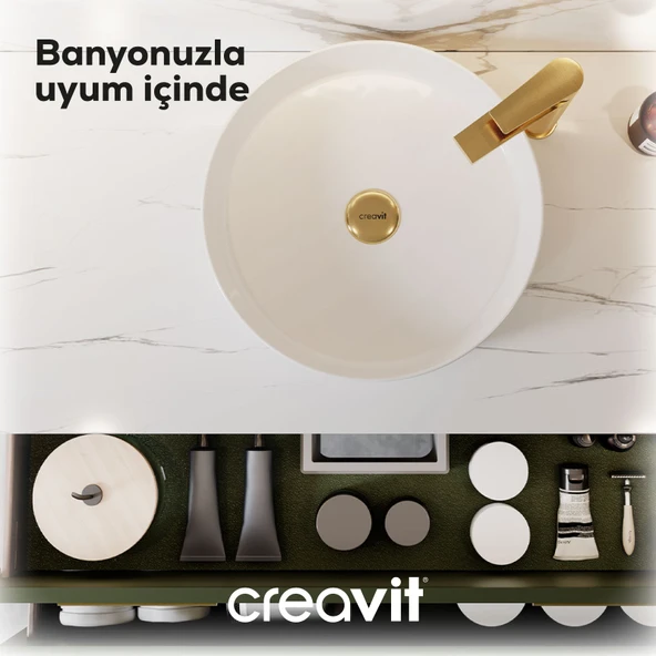 Loop Yuvarlak Çanak Lavabo Ø45 cm Beyaz - Resim 2