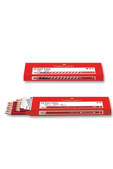 Faber Castell 12'li Kırmızı Kopya Kalemi, Yüksek Kaliteli Mine, Kırılmaya Dayanıklı Uç, Ergonomik Gövde ürün görseli 1