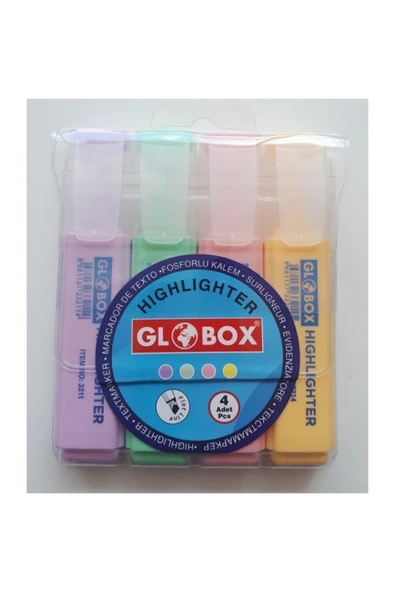 Globox Fosforlu Kalem Pastel Renk 4.lü ürün görseli 1