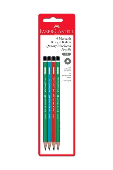 Faber Castell Kurşun Kalem Mercanlı 4'lü ürün görseli 1
