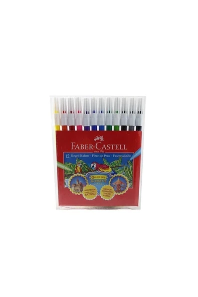 Faber Castell Faber 12 Renk Keçeli Boya Kalemi 000068 ürün görseli 1