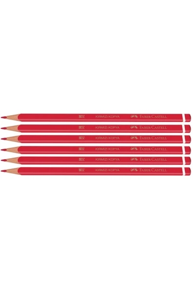 Faber-Castell Yayınları Faber Ergonomik Üçgen Kırmızı Renkli Kurşun Kalem 6 Lı Paket (1133410000) ürün görseli 1