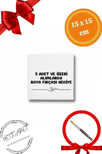 HETicaret Küçük Resim Tuvali 15x15 Cm Tuval - Fırça Hediyeli ürün görseli 1