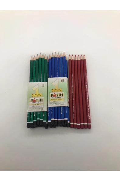 fatihkırtasiye Fatih 24lü Kurşun Kalem - 6 Adet Kırmızı Kurşun Kalem ürün görseli 1