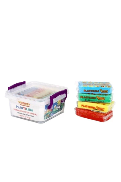 Jovi Plastilina Kurumayan Oyun Hamuru 4 Renk X 50 Gr. Plastik Kap ürün görseli 1