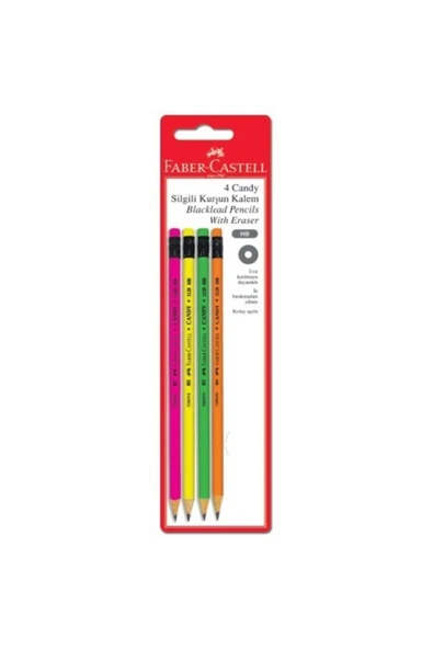 Faber Castell Kurşun Kalem Candy Silgili 4'lü ürün görseli 1