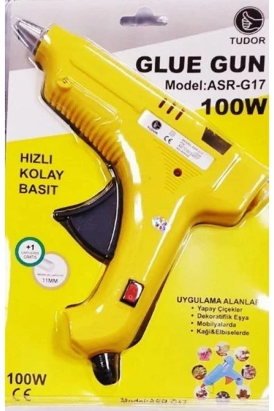 TUDOR Sıcak Kalın Mum Silikon Tabancası 100 Watt Anahtarlı Sarı Yeşil Mavi Kırmızı ürün görseli 1