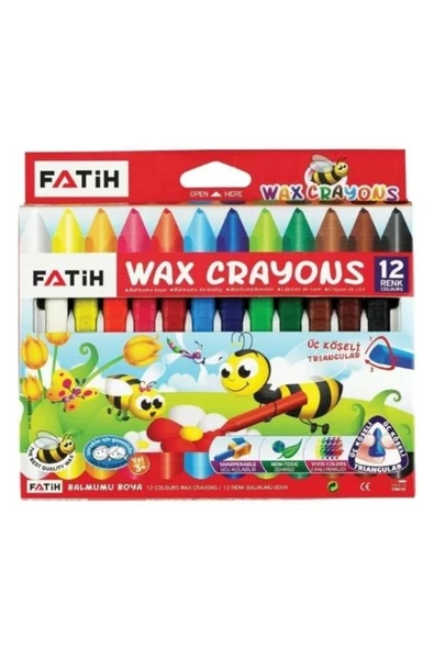 Fatih Üçgen Crayon 12 Renk Jumbo - Mum Boya ürün görseli 1