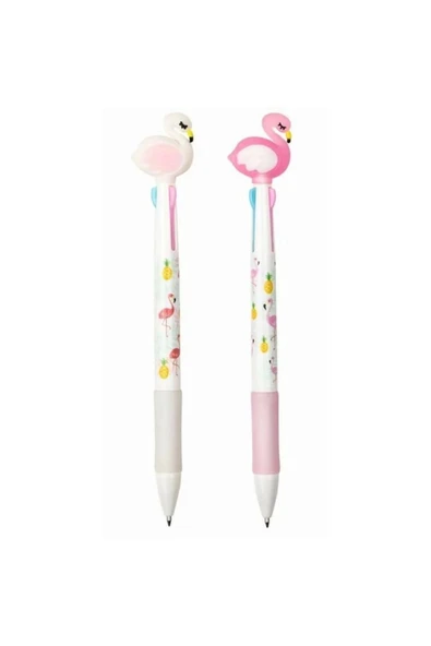 Mikro Toz Pembe Flamingo 3 Renk Multi Tükenmez Kalem 1 Adet ürün görseli 1