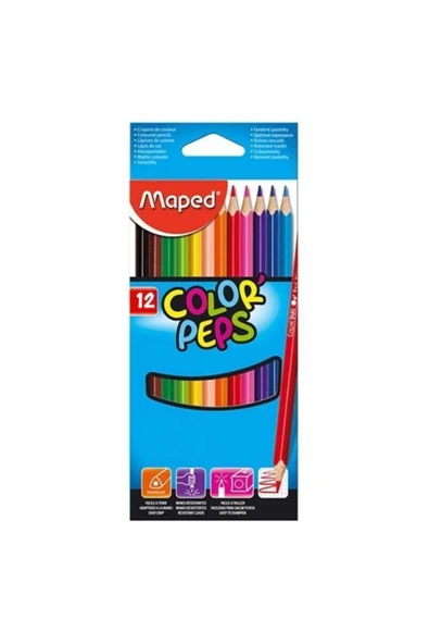 Maped Color Peps 12'li Renk+1 Fırça Kuru Boya Kalemi 836011 ürün görseli 1