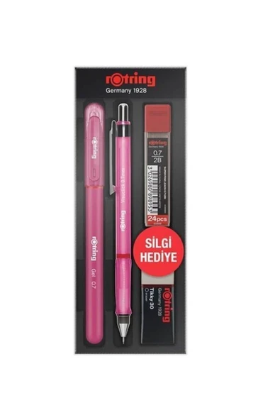 Rotring 0.7 MM VİSUCLİCK+JEL OKUL SETİ PEMBE ürün görseli 1