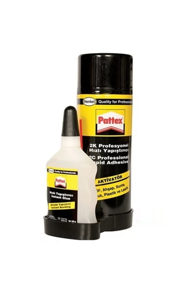 Pattex Çift Komponentli Herşeyi Yapıştıran Profesyonel Hızlı Yapıştırıcı (200ml +50ml) ürün görseli 1